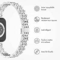 Selencia Bracelet en acier slim style Jubilee Apple Watch | 38/40/41/42 mm - Argent