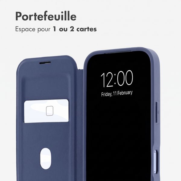 imoshion Bookcase transparente avec MagSafe Apple iPhone 18 Pro Max / 17 Pro Max - Bleu