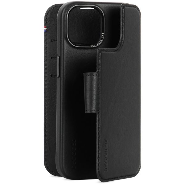 Decoded Portefeuille détachable 2 en 1 en cuir Apple iPhone 15 - Noir