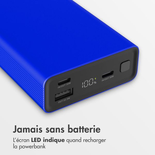 imoshion Ultra Series Aluminium Batterie externe 20.000 mAh - Charge rapide jusqu'à 33 watts - Cobalt Blue