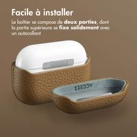 Accezz Coque en cuir véritable  Apple Airpods Pro - Taupe