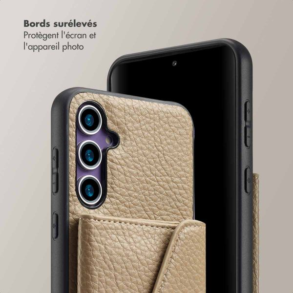 Selencia Coque de télephone Sera avec cordon et porte-cartes enveloppe Samsung Galaxy S23 FE - Taupe