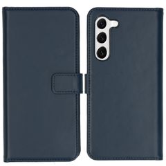 Selencia Étui portefeuille en cuir véritable Samsung Galaxy S23 - Bleu