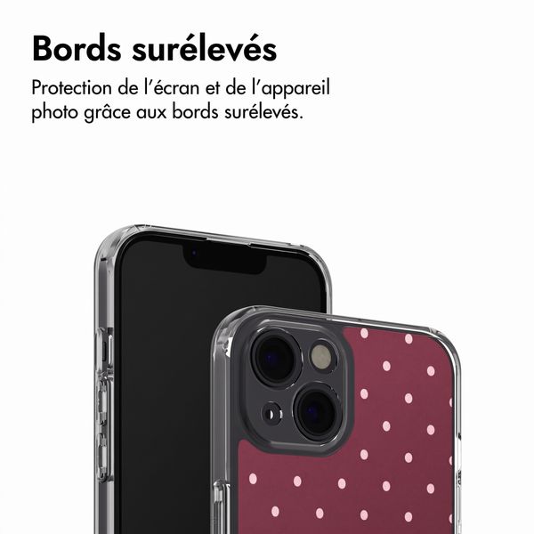 imoshion Coque Design Apple iPhone 14 - Polka Dot Bordeaux