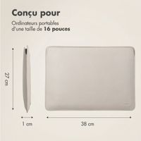 Accezz Leather Pochette ordinateur le Apple MacBook 16 pouces - Beige