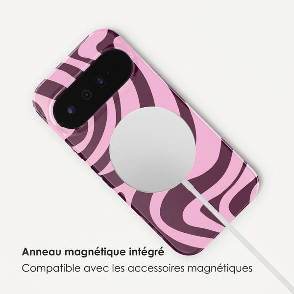 Selencia Coque arrière Vivid avec MagSafe Google Pixel 11 - Wavy Swirl Pink Plum