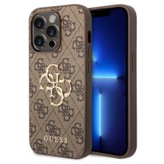 Guess Coque 4G Metal Logo Backcover Apple iPhone 15 Pro Max - Marron