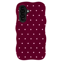 Selencia Coque arrière Vivid Wavy avec MagSafe Samsung Galaxy A37 (5G) - Happy Dots Burgundy