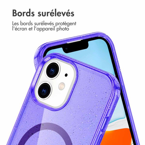 imoshion Coque Pailletée avec MagSafe Apple iPhone 12 (Pro) - Paillettes Violet