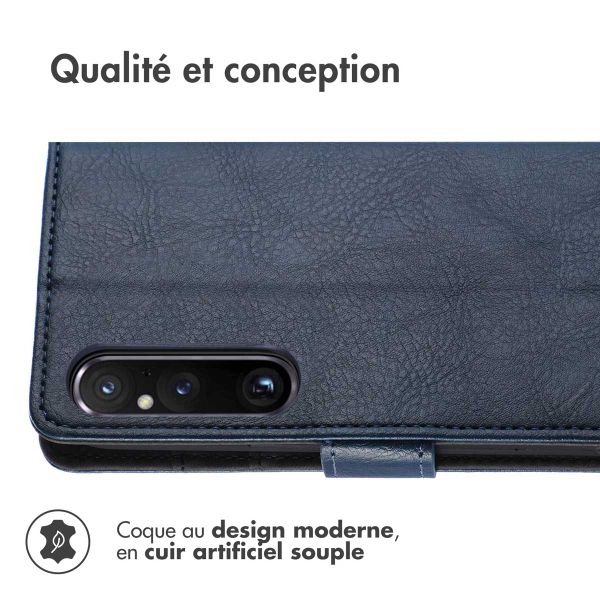 imoshion Étui de télephone portefeuille de luxe Sony Xperia 1 V - Bleu foncé