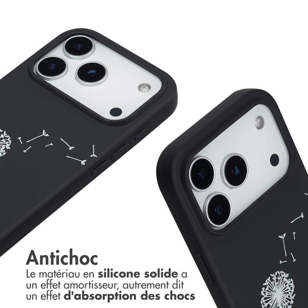 imoshion Coque design en silicone avec cordon Apple iPhone 17 Pro Max - Dandelion Black