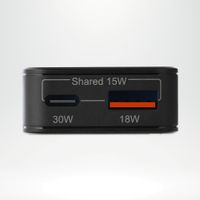 Accezz Chargeur GaN Ultra Slim - USB-C + USB-A - 30 W - Noir