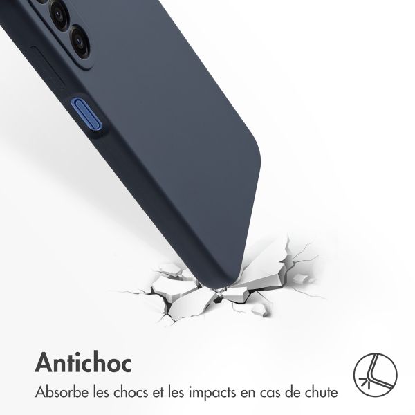 Accezz Coque Liquid Silicone Samsung Galaxy A17 (5G) / (4G) - Bleu foncé