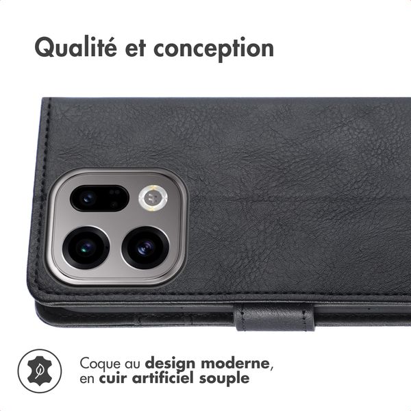 imoshion Étui de télephone portefeuille de luxe Oppo Find X9 - Noir