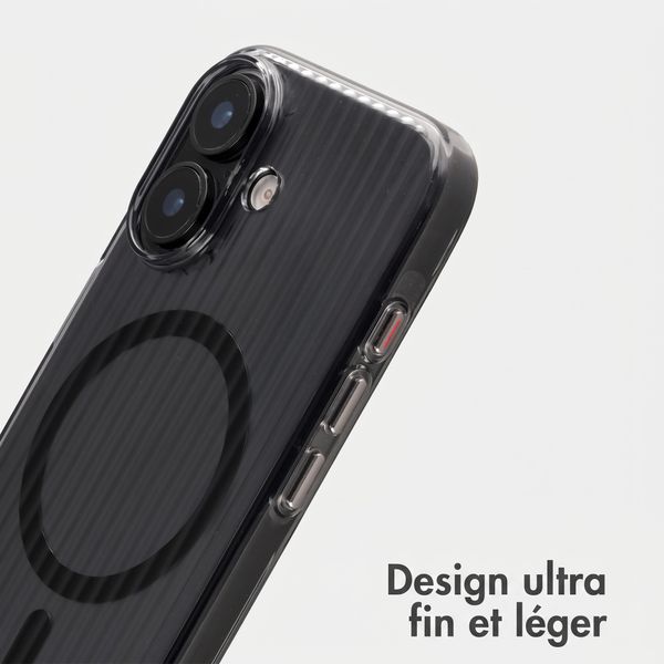 Accezz Coque arrière Lite avec MagSafe | Fluted | Apple iPhone 16 - Noir