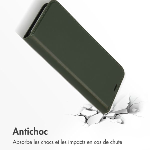 Accezz Étui de télephone Slim Folio en cuir de qualité supérieure Apple iPhone 12 (Pro) - Vert