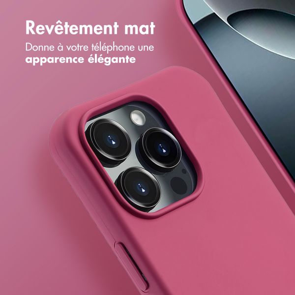 imoshion Coque arrière Color avec cordon amovible et MagSafe Apple iPhone 16 Pro Max - Raspberry
