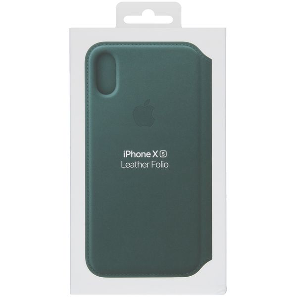 Apple Étui de télephone portefeuille Leather Folio Apple iPhone X / Xs - Forest Green