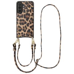 Selencia Coque de télephone Nova avec cordon et porte-cartes Samsung Galaxy A57 (5G) - Leopard