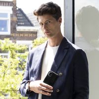 Selencia Étui portefeuille en cuir véritable Samsung Galaxy S21 Plus - Noir