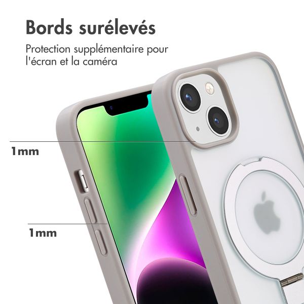 Accezz Coque Ring Stand avec MagSafe Apple iPhone 14 - Gris