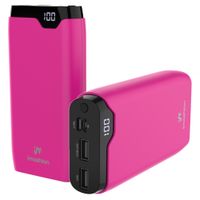 imoshion Batterie externe 20 000 mAh - Chargeur rapide 22,5 W - USB-C / USB-A - Rose vif