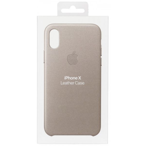 Apple Coque Leather Apple iPhone X - Taupe