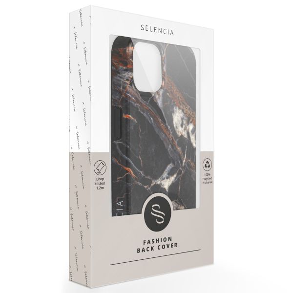 Selencia Aurora Coque Fashion Apple iPhone 15 Pro - Onyx Black Marble