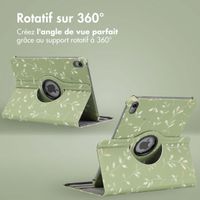 imoshion Coque tablette Design rotatif à 360° Apple iPad 11 (2025) 11 pouces A16 / iPad 10 (2022) 10.9 pouces - Green Flowers