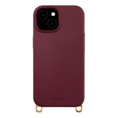 Selencia Coque arrière Rivièra avec MagSafe avec crochets amovibles Apple iPhone 14 / 13 - Bold Burgundy