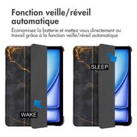 imoshion Coque tablette Design Trifold Apple iPad Air 13 pouces (2026) M4 / (2025) M3 / (2024) M2 - Black Marble