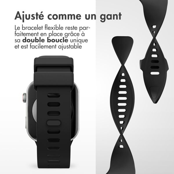 imoshion Bracelet silicone Xiaomi Smart Band 9 Pro / 8 Pro / Redmi Watch 6 / 5 / 4 - Noir