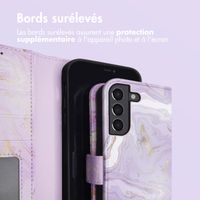 imoshion Étui de télephone portefeuille Design Samsung Galaxy S21 - Purple Marble