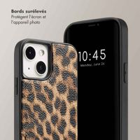 Selencia Coque de télephone Nova avec cordon et porte-cartes Apple iPhone 14 / 13 - Leopard