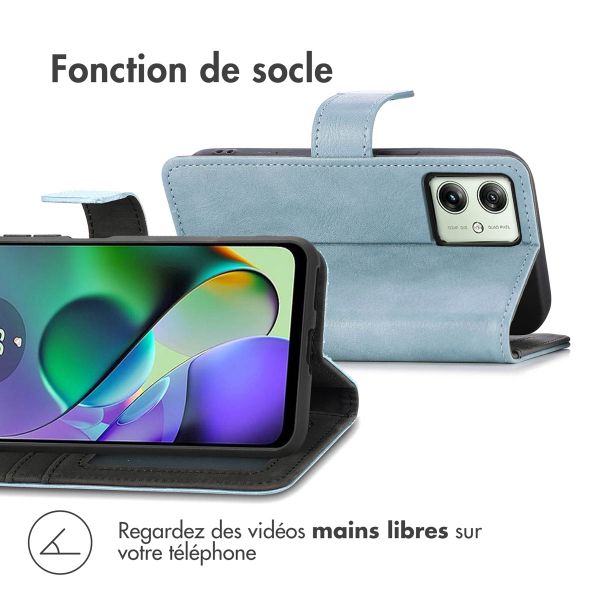 imoshion Étui de télephone portefeuille de luxe Motorola Moto G54 - Bleu clair