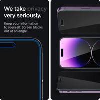 Spigen Protection d'écran en verre trempé GLAStR Privacy Applicator - lot de 2 Apple iPhone 14 Pro
