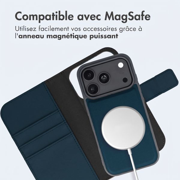 imoshion Étui portefeuille luxe 2-en-1 amovible Apple iPhone 18 Pro / 17 Pro - Bleu