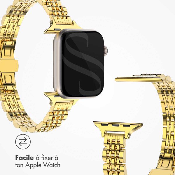 Selencia Bracelet en acier slim style Jubilee Apple Watch | 38/40/41/42 mm - Doré