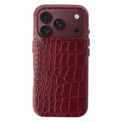 Selencia Coque arrière Croco avec MagSafe Apple iPhone 18 Pro / 17 Pro - Burgundy