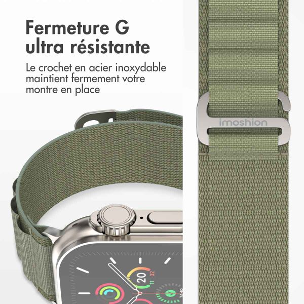 imoshion Bracelet en nylon Alpine Apple Watch | 44/45/46/49 mm - Olive Green