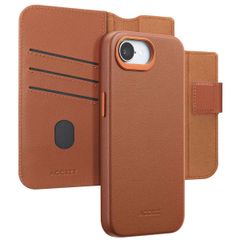 Accezz Étui de télephone portefeuille en cuir 2-en-1 avec MagSafe Apple iPhone 17e / 16e - Sienna Brown