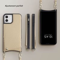 Selencia Coque de télephone Nova avec cordon et porte-cartes Apple iPhone 12 (Pro) - Beige