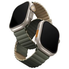 Uniq Bracelet Revix réversible Apple Watch | 44/45/46/49 mm - Moss Green / Tan