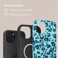 Selencia Coque arrière Vivid avec MagSafe Apple iPhone 15 - Wild Spots Light Blue