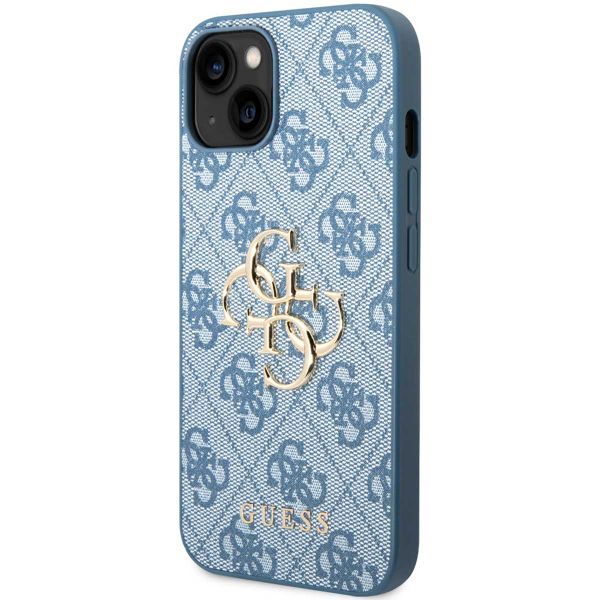 Guess Coque 4G Metal Logo Backcover Apple iPhone 14 - Bleu