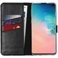 Selencia Étui portefeuille en cuir véritable Samsung Galaxy S10 - Noir