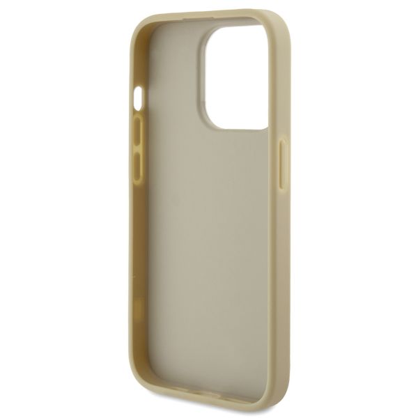 Guess Coque 4G Metal Logo Glitter Apple iPhone 15 Pro - Doré