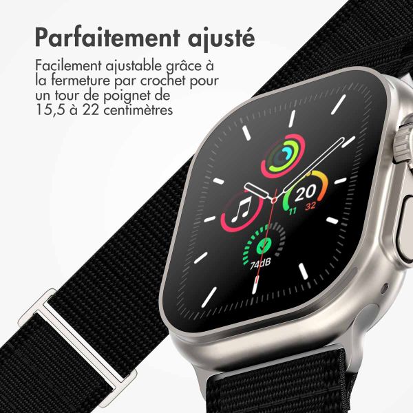 imoshion Bracelet en nylon Alpine Apple Watch | 44/45/46/49 mm - Noir
