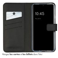 Selencia Étui portefeuille en cuir véritable Samsung Galaxy A54 (5G) - Noir