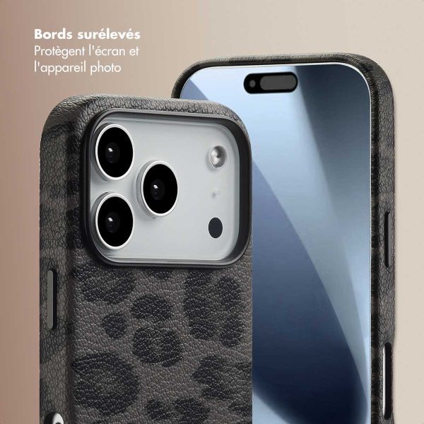 Selencia Coque Sabi imprimé panthère avec MagSafe Apple iPhone 17 Pro - Midnight Black